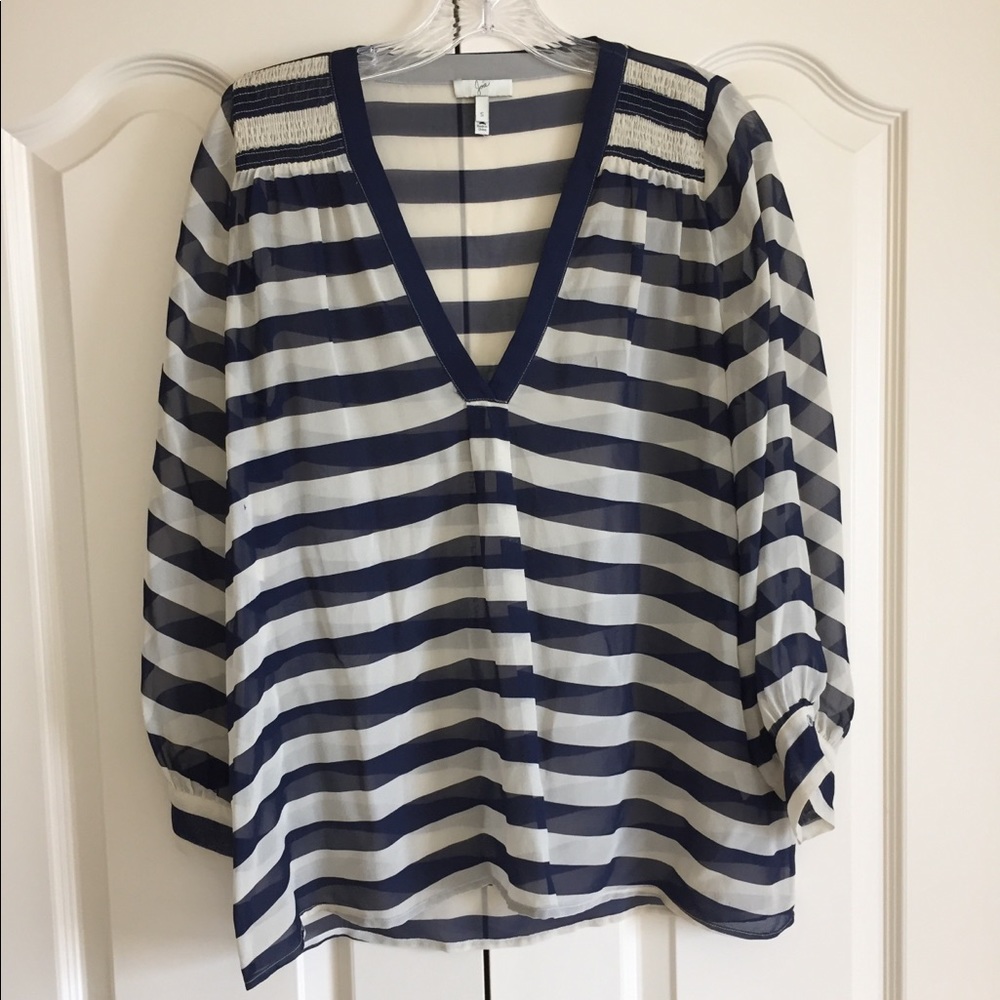 Sheer striped joie shirt